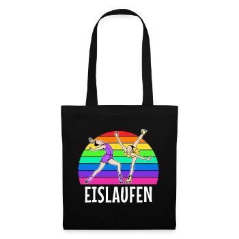 Schifahrer Eislaufen Eishockey Wintersport Kalt - Stoffbeutel - Schwarz - Vorne