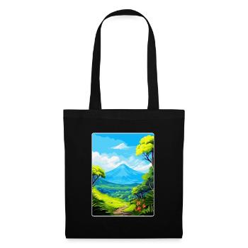 La Réunion Nationalpark Frankreich Reiseplakat WPA - Stoffbeutel - Schwarz - Vorne