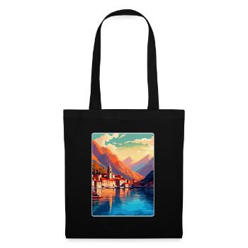 Kotor Montenegro Vintage Poster Souvenir de Voyage - Sac en tissu - noir - Devant