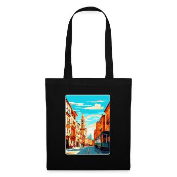 Pamplona Spanien Vintage Reiseplakat Souvenir WPA - Stoffbeutel - Schwarz - Vorne