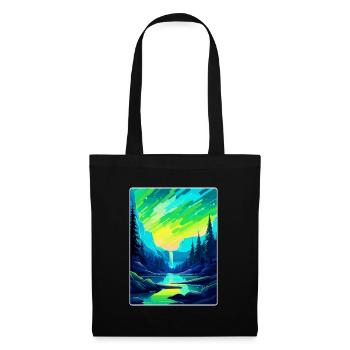 Aurora Borealis Island Vintage Reiseplakat WPA - Stoffbeutel - Schwarz - Vorne