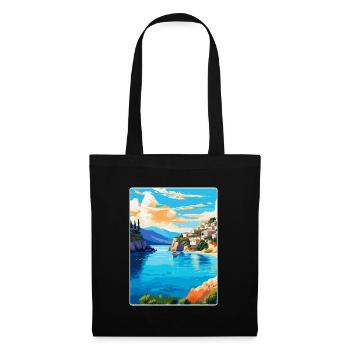 Kreta Griechenland Vintage Reiseplakat WPA Souvenir - Stoffbeutel - Schwarz - Vorne