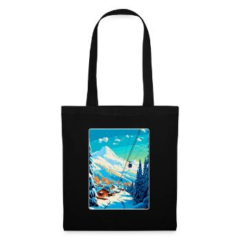 Méribel France Affiche de voyage vintage Souvenir WPA - Sac en tissu - noir - Devant