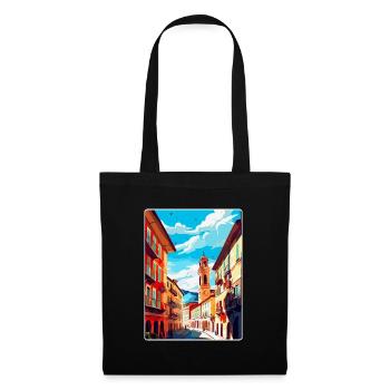 Pamplona Spanien Vintage Reiseplakat Souvenir WPA - Stoffbeutel - Schwarz - Vorne