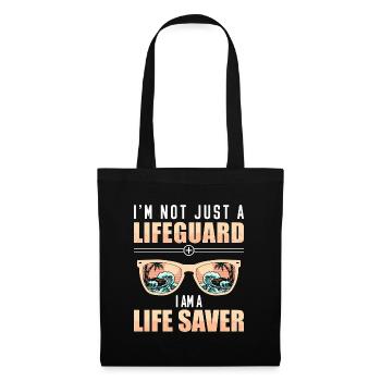 Bouée de sauvetage sauveteur sur la plage - Sac en tissu - noir - Devant