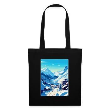Obergurgl Autriche Affiche de voyage vintage souvenir - Sac en tissu - noir - Devant