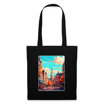 Brussels Belgium Vintage Travel Poster Souvenir - Tote Bag - black - Front
