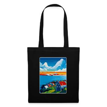 Reykjavik Iceland Vintage Travel Poster Souvenir - Tote Bag - black - Front