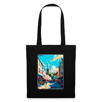 Galway Irland Uk Vintage Reiseplakat Souvenir - Stoffbeutel - Schwarz - Vorne