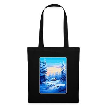 Lappland Finnland Vintage Reiseplakat Souvenir WPA - Stoffbeutel - Schwarz - Vorne