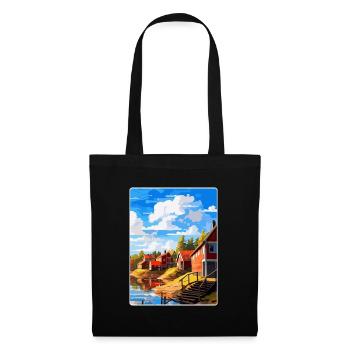 Porvoo Finlande Affiche de voyage vintage souvenir WPA - Sac en tissu - noir - Devant