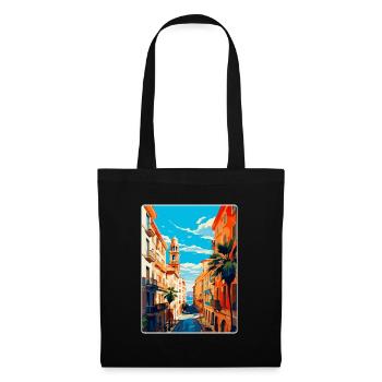 Barcelona Spanien Vintage Reiseplakat Souvenir WPA - Stoffbeutel - Schwarz - Vorne