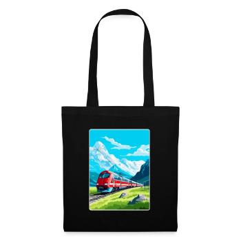 Glacier Express Suisse Affiche de voyage vintage - Sac en tissu - noir - Devant