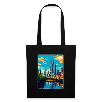 Francfort, Allemagne, Affiche de voyage vintage, souvenir - Sac en tissu - noir - Devant
