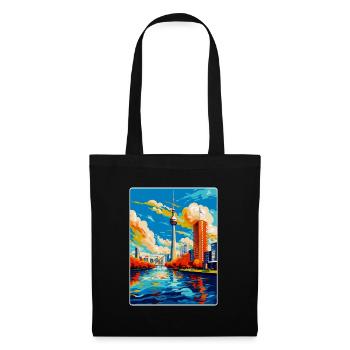 Dusseldorf Germany Vintage Travel Poster Souvenir - Tote Bag - black - Front