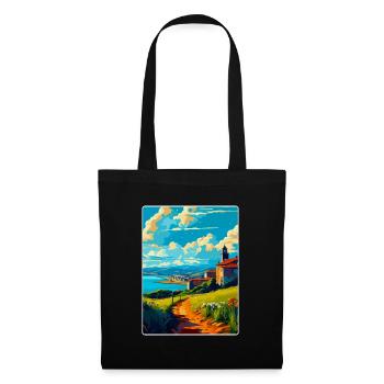 La Corogne Espagne Affiche de voyage vintage WPA Souvenir - Sac en tissu - noir - Devant