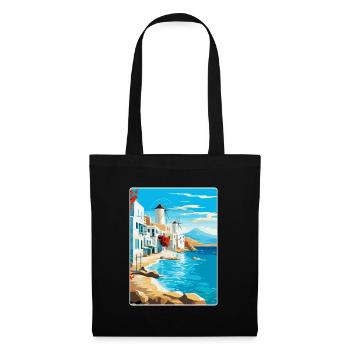 Mykonos Greece Vintage Travel Poster Souvenir WPA - Tote Bag - black - Front