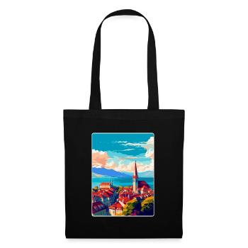 Lausanne Suisse Affiche de voyage vintage WPA Art - Sac en tissu - noir - Devant