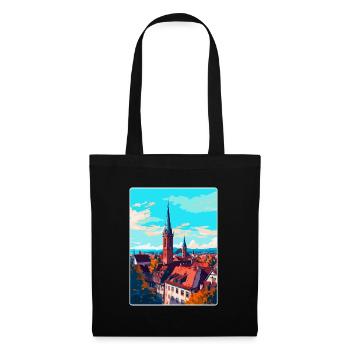 Freiburg Germany Vintage Travel Poster Souvenir - Tote Bag - black - Front