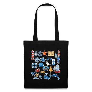 Nautical spirit for summer time - Sac en tissu - noir - Devant