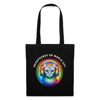 LGBT. Casque sur le monde éteint - Sac en tissu - noir - Devant