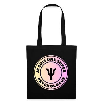 je suis une super psychologue - Sac en tissu - noir - Devant