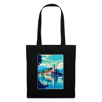 Worthersee Autriche Affiche de voyage vintage souvenir - Sac en tissu - noir - Devant