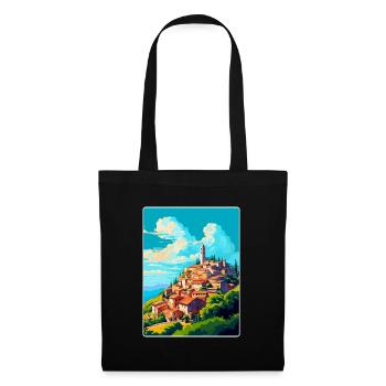 Motovun Kroatien Vintage Reiseplakat Souvenir WPA - Stoffbeutel - Schwarz - Vorne