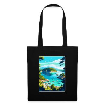 Mljet Nationalpark Kroatien Vintage Reiseplakat - Stoffbeutel - Schwarz - Vorne