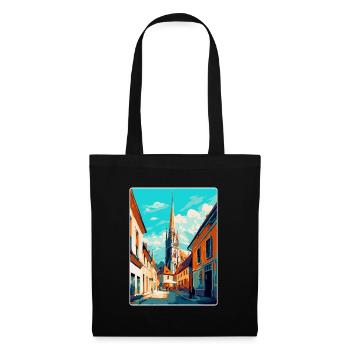 Osijek Kroatien Vintage Reiseplakat Souvenir WPA - Stoffbeutel - Schwarz - Vorne