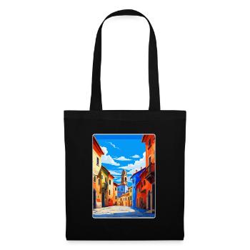 Oviedo Spanien Vintage Reiseplakat WPA Souvenir - Stoffbeutel - Schwarz - Vorne