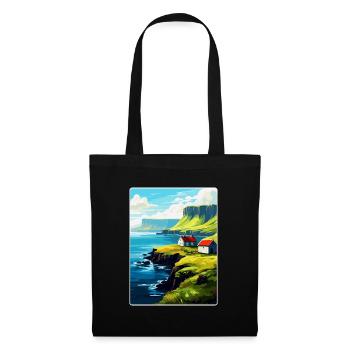 Affiche de voyage vintage des îles Féroé Danemark WPA Art - Sac en tissu - noir - Devant