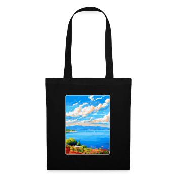 Lac de Bracciano Italie Affiche de voyage vintage WPA Art - Sac en tissu - noir - Devant
