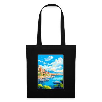 Monaco French Riviera France Vintage Travel Poster - Tote Bag - black - Front