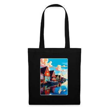 Volendam Netherlands Vintage Travel Poster WPA Art - Tote Bag - black - Front