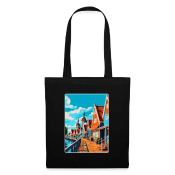 Volendam Netherlands Vintage Travel Poster WPA Art - Tote Bag - black - Front
