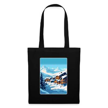 Val Thorens France Vintage Travel Poster Souvenir - Tote Bag - black - Front