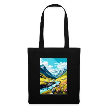 Hohe Tauern Österreich Vintage Reiseplakat Souvenir - Stoffbeutel - Schwarz - Vorne