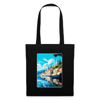Skradin Kroatien Vintage Reiseplakat Souvenir WPA - Stoffbeutel - Schwarz - Vorne