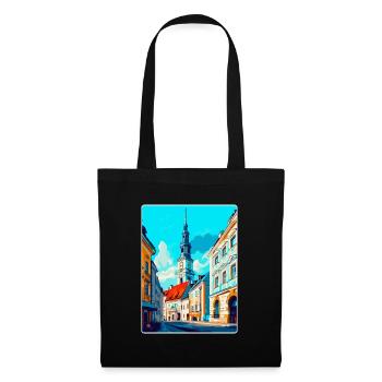 Czestochowa Pologne Affiche de voyage vintage souvenir - Sac en tissu - noir - Devant