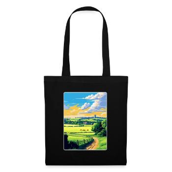 Cotswolds Angleterre Royaume-Uni Affiche de voyage vintage WPA Art - Sac en tissu - noir - Devant