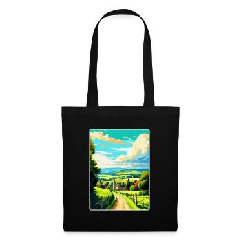 Cotswolds Angleterre Royaume-Uni Affiche de voyage vintage WPA Art - Sac en tissu - noir - Devant