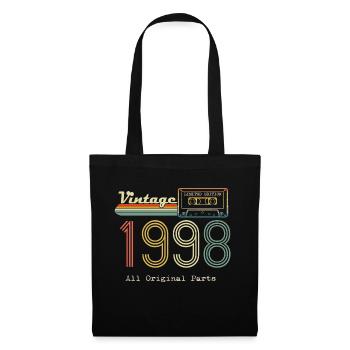 1998 Original 1998 Vintage Vintage Retro Jahrestag - Stoffbeutel - Schwarz - Vorne