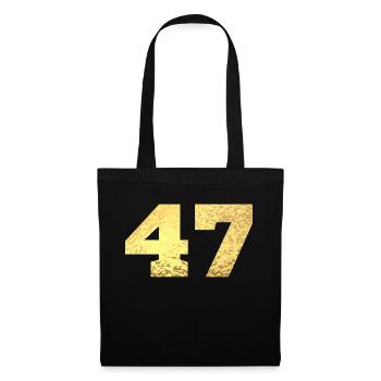 Number 47 Gold Glitter - 47th Anniversary - Tote Bag - black - Front