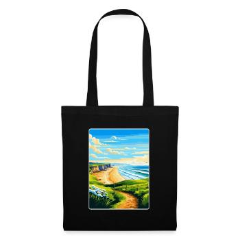 Rhossili Bay Swansea Travel Poster Souvenir WPA - Tote Bag - black - Front