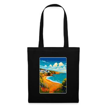 Devon West Country Vintage Reiseposter Souvenir - Stoffbeutel - Schwarz - Vorne