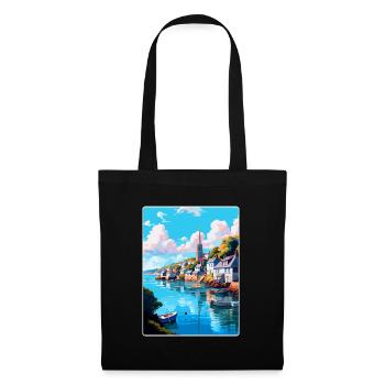 Fowey England Uk Vintage Travel Poster Souvenir - Tote Bag - black - Front