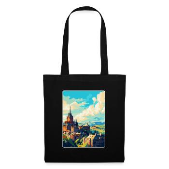 Edinburgh Scotland Uk Travel Poster Souvenir WPA - Tote Bag - black - Front