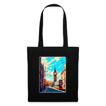 London England Uk Vintage Travel Poster Souvenir - Tote Bag - black - Front