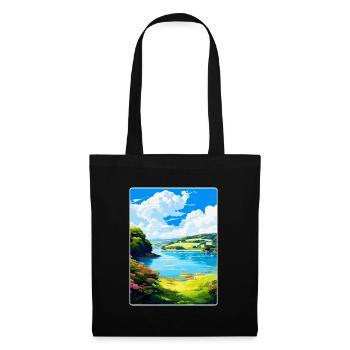 Helford River England Uk Travel Poster Souvenir - Tote Bag - black - Front